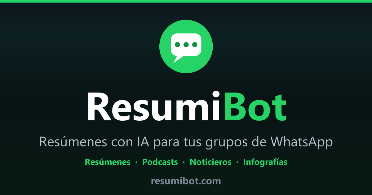 ResumiBot — AI summaries, podcasts and news videos for WhatsApp groups